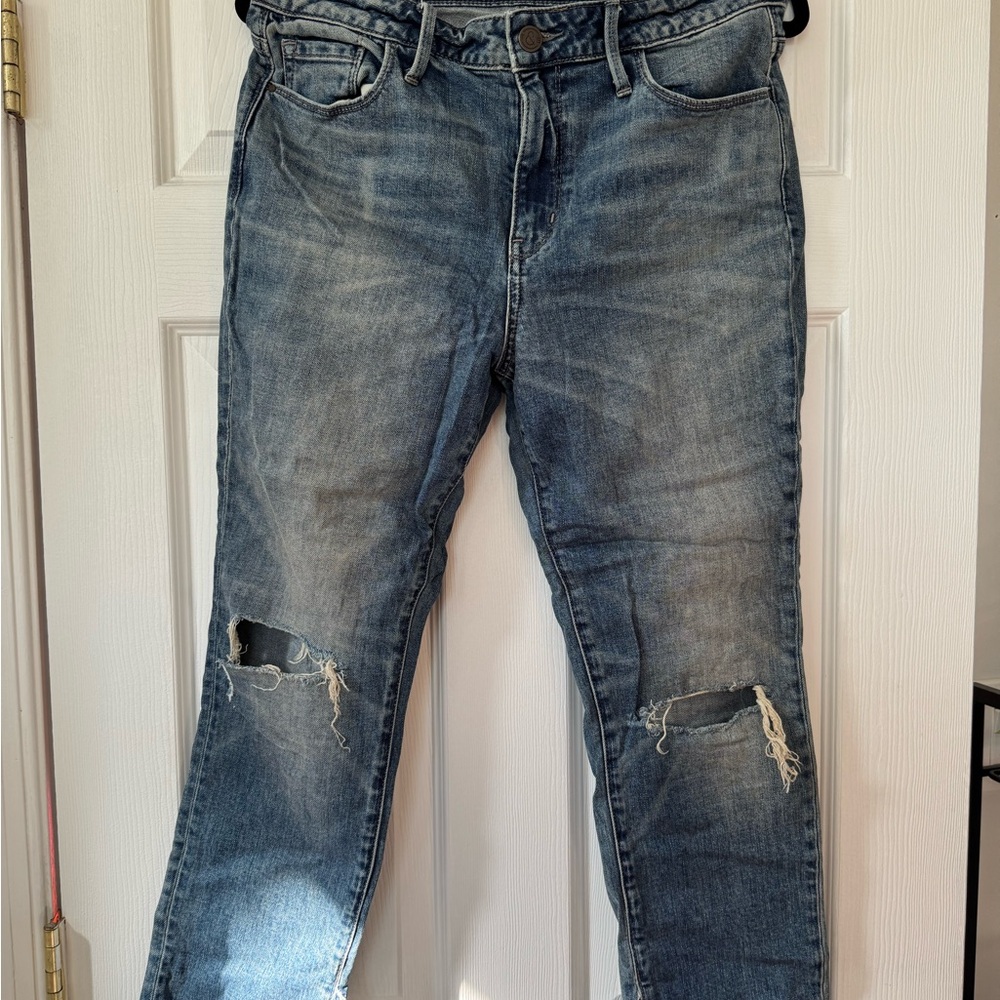 Nordstrom Treasure & Bond High-Rise, Skinny Destressed Blue Denim Jeans